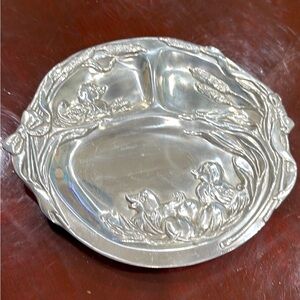 Arthur Court ducks 1998 pewter display oval dish plate 3 divided